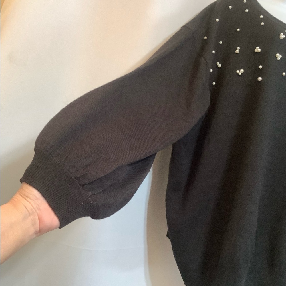 Joe Fresh Top Women’s Size 3X Knit  Loose Fit Beads Grey - Picture 3 of 10